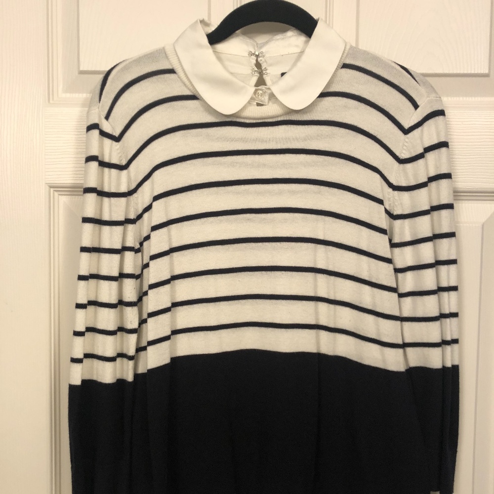 Ann Taylor Striped Sweater M